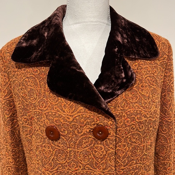 Z by Zelda Wool-blend and Velour Tapestry Print Lightweight Coat Size 8 - Picture 2 of 9